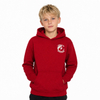 Bedruckter Kapuzenpullover zum Klettern für Jungen über der Schulter