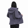 Lässige Sherpa Fuzzy Fleece Bonded Hoodie-Jacke für Damen