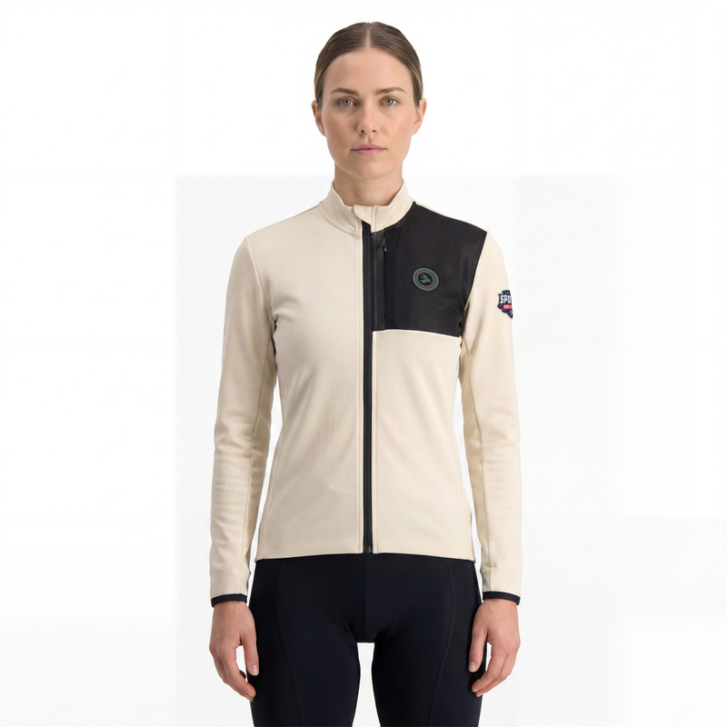 Damen-Fahrradjacke mit Mesh-Besatz und Tasche