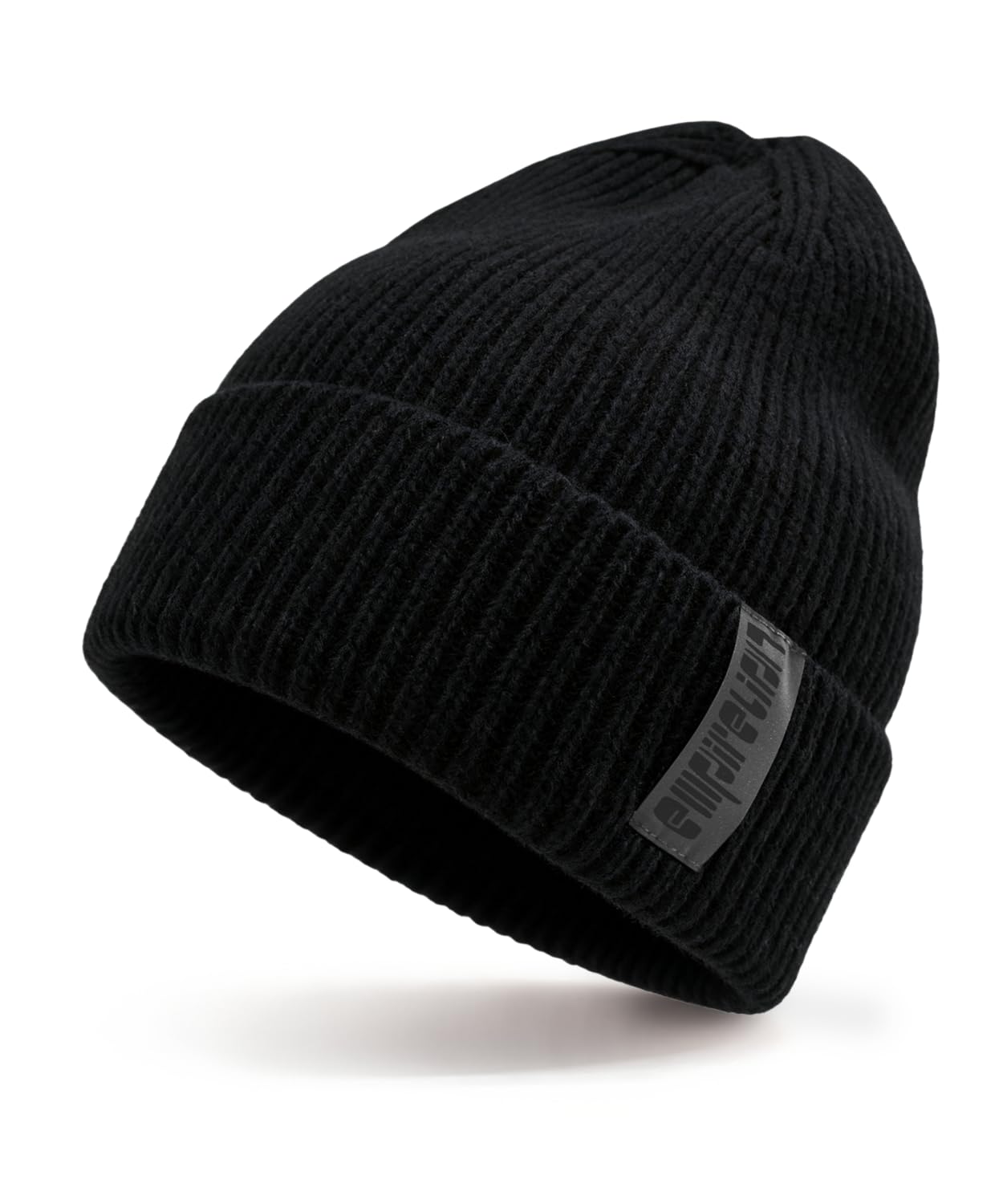 Wollähnliche Manschettenmütze, dicke, warme Wintermütze aus Thermostrick, weiche, dehnbare Outdoor-Mütze