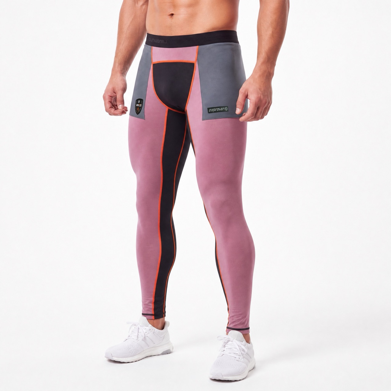 VMTR Herren-Baselayer-Leggings mit Farbblockdesign