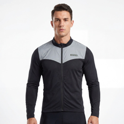 Reflektierende Panel-Reißverschluss-Radsport-Laufjacke