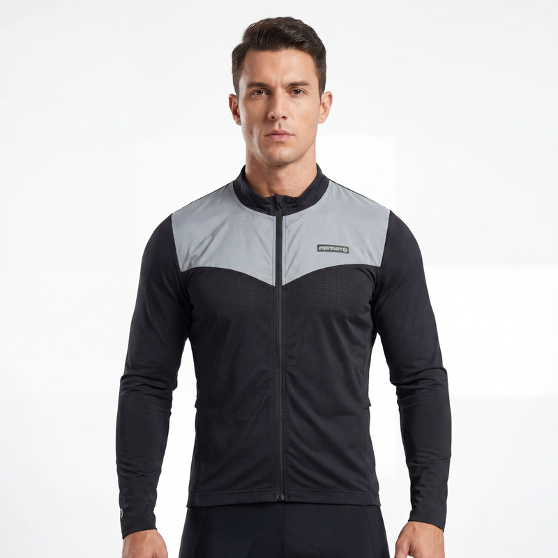 Reflektierende Panel-Reißverschluss-Radsport-Laufjacke