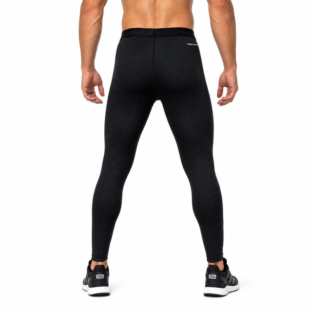 Herren-Unterwäsche aus garngefärbtem Innenfleece mit halbem Reißverschluss und Thermo-Leggings mit halbem Reißverschluss