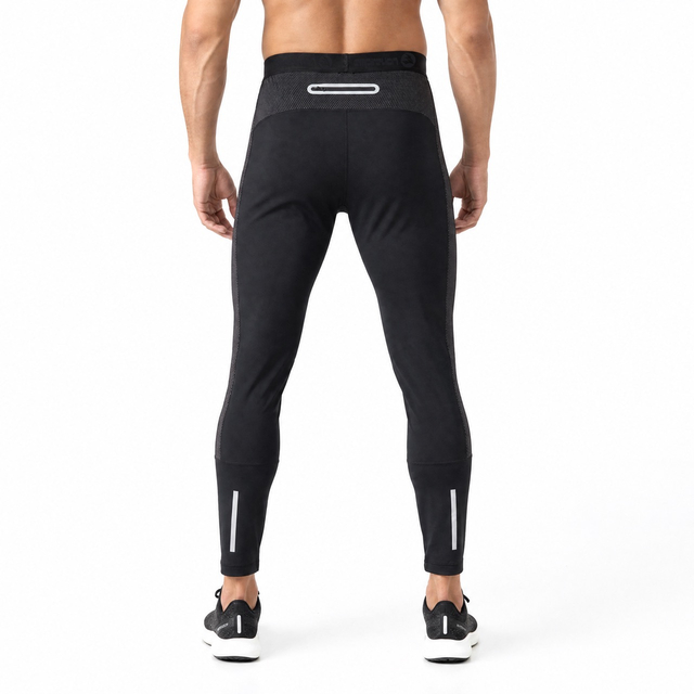 Herren-Kompressions-Baselayer mit reflektierenden Besätzen, aktive Slim-Fit-Hose