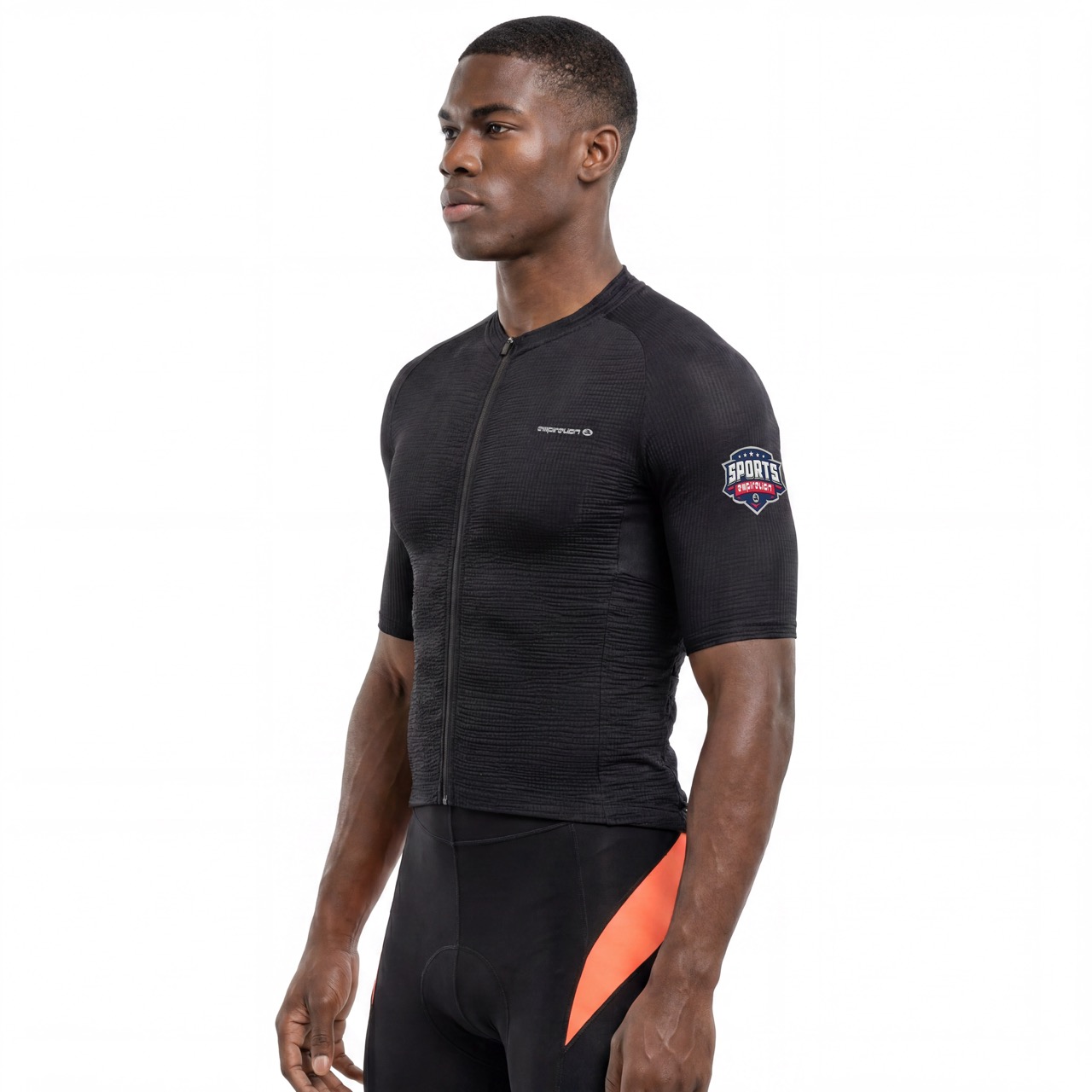 Mittelschweres Raglan-Kurzarm-Radtrikot mit Ton-in-Ton-Design