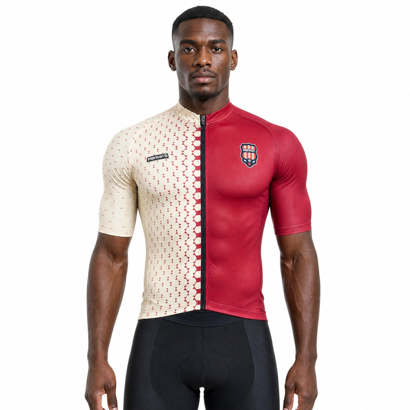 Kurzärmliges Radtrikot mit Allover-Print